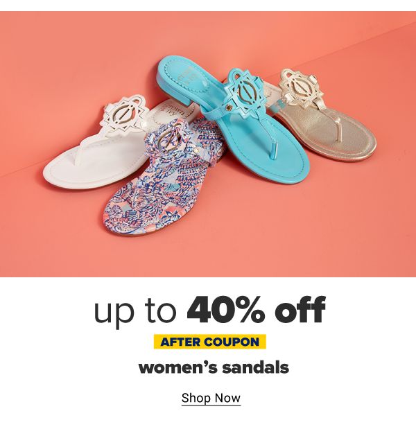 Up to 40% off women's sandals after coupon. Shop Now.
