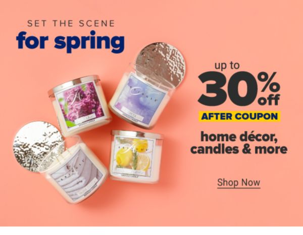 Set the scene for spring. Up to 30% off home decor, candles & more after coupon. Shop Now.