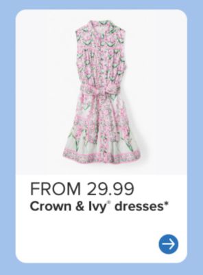 A pink dress. From 29.99 Crown and Ivy dresses.
