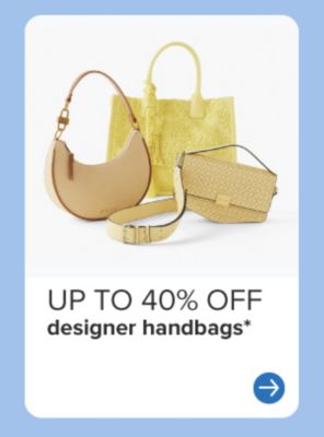 Three different handbags. Up to 40% off designer handbags.