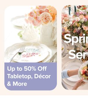 Easter dinnerware. Up to 50% off tabletop, decor and more.