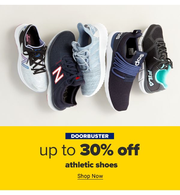 Doorbuster - Up to 30% off athletic shoes. Shop Now.