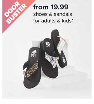 From $19.99 shoes & sandals for adults & kids. Image of sandals. Shop now.