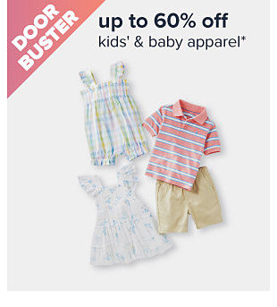 Up to 60% off kids & baby apparel. Image of kids' clothes. Shop now.