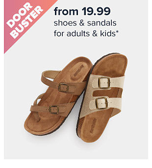 From $19.99 shoes & sandals for adults & kids. Image of sandals. Shop now.