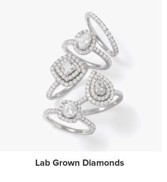Image of various diamond rings. Shop lab grown diamonds.