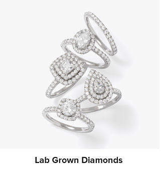 Image of various diamond rings. Shop lab grown diamonds.