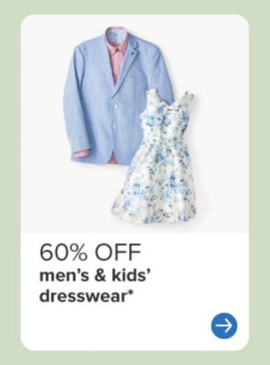 A blue sport coat and girls' dress. 60% off men's and kids' dresswear.