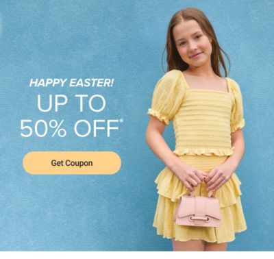 Today's coupon. Up to 50% off. Get coupon. Now to April 20th.