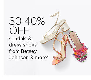 An image of Betsey Johnson designer shoes. 30 to 40% off sandals and dress shoes from Betsey Johnson and more.