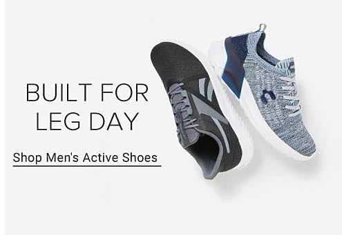 Two grey sneakers. Built for leg day. Shop men's active shoes.