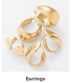 An image of gold earrings. Shop earrings.