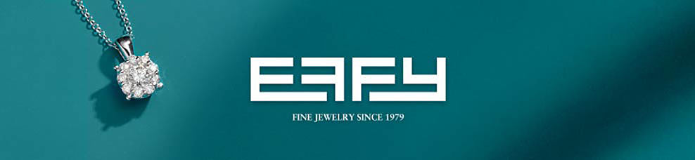 Image of a diamond necklace. Effy logo. Fine jewelry since 1979. 