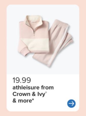 A pink and white athleisure set. 19.99 athleisure from Crown and Ivy and more.