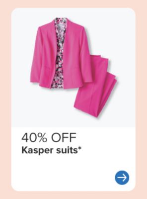 A pink women's suit. 40% off Kasper suits.