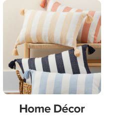 An image of striped throw pillows. Decor. 