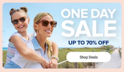 A woman and her daughter, both wearing sunglasses. One Day Sale, up to 70% off. Shop deals.