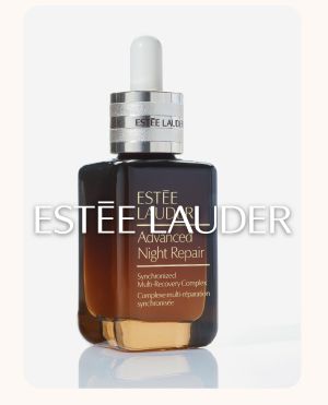 An image of Estee Lauder skincare and the logo.