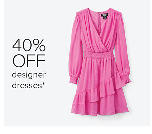 A pink women's dress. 40% off designer dresses.
