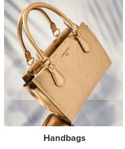 Image of a tan purse. Shop handbags.