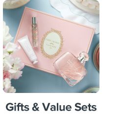 Various beauty products. Shop gifts and value sets.