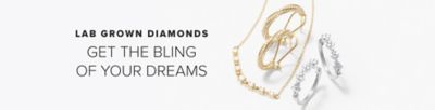 An image of lab grown diamond jewelry. Lab grown diamonds. Get the bling of your dreams.