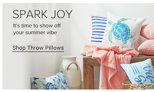 Image of decorative bed pillows SPARK JOY It's time to show off your summer vibe Shop Throw Pillows