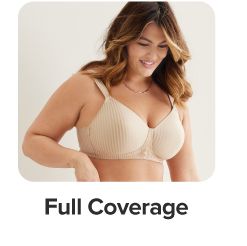 A woman in a full coverage bra. Shop full coverage bras.