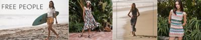 Free People. Women in various summer outfits.