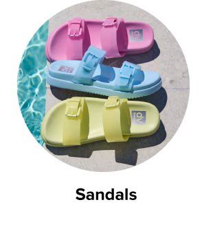 An image of three sandals. Sandals.