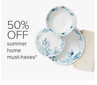 Blue and white summer plates. 50% off summer home must haves.