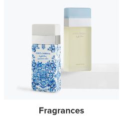 An image featuring two fragrance bottles. Shop fragrances.