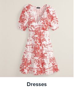 An image of a floral dress. Shop dresses.