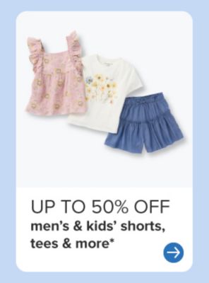 Two girls tops and a pair of shorts. Up to 50% off men's and kids' shorts, tees and more.