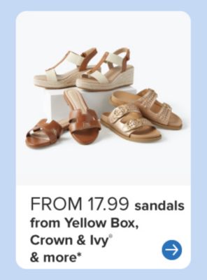 Women's sandals. From 17.99 sandals from Yellow Box, Crown and Ivy and more.