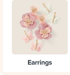 Pink floral jewelry. Shop earrings.