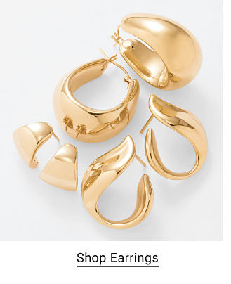 An image of gold earrings. Shop earrings.