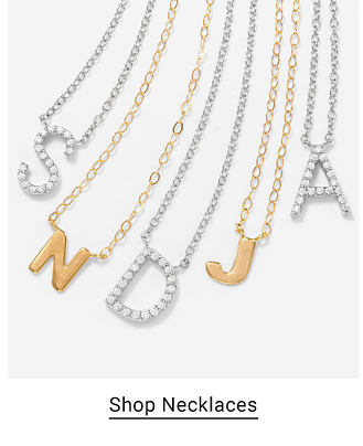 An image of letter necklaces. Shop necklaces.