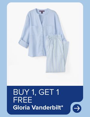 Image of a top and pants. Buy one, get one free Gloria Vanderbilt.
