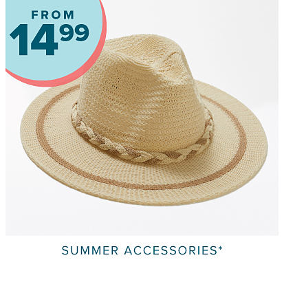 From 14.99 summer accessories. A straw sun hat. 