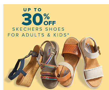 A variety of women's sandals. Up to 30% off Skechers shoes for adults and kids. 