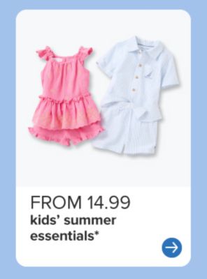 A pink girls' dress and white jumper. From 14.99 kids' summer essentials.