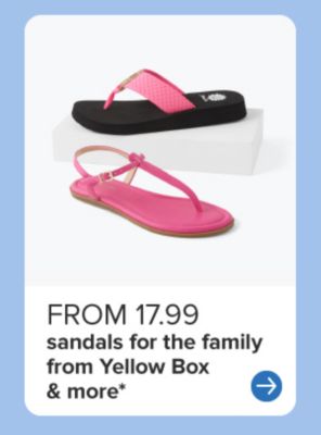 Two women's sandals. From 17.99 sandals for the family from Yellow Box and more.