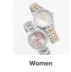 An image of two watches. Shop women.