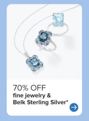 Assorted jewelry. 70% off fine jewelry and Belk Sterling Silver.