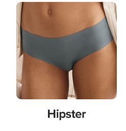 An image of a woman in a gray hipster panty. Shop hipster.