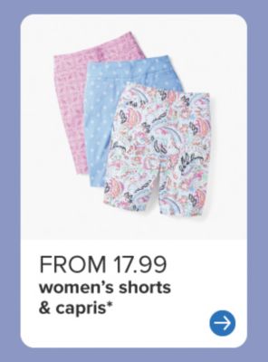 Three pairs of women's shorts. From 17.99 women's shorts & capris.