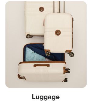 Three white suitcases. Shop luggage.