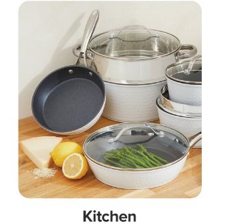 An image of pots and pans. Shop kitchen.