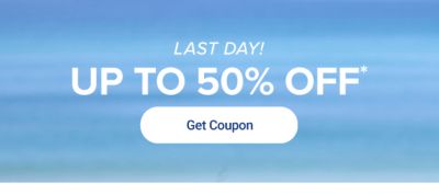 Today's coupon. Up to 50% off. Get coupon. Now through June 26.